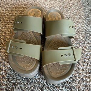Crocs Brooklyn Buckle Low Wedge Sandals